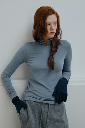 TWO-TONE LAYERED JERSEY TOP_SMOKE BLUE