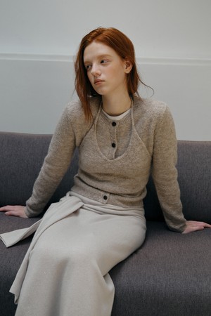 ALPACA LAYERED KNIT CARDIGAN SET-UP_BEIGE