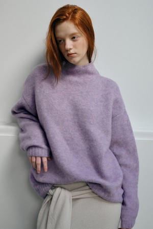 ITALIAN ALPACA HIGH NECK TOP_PURPLE