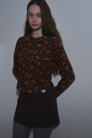 [26WINTER] FLOWER FLEECE CARDIGAN (BROWN)