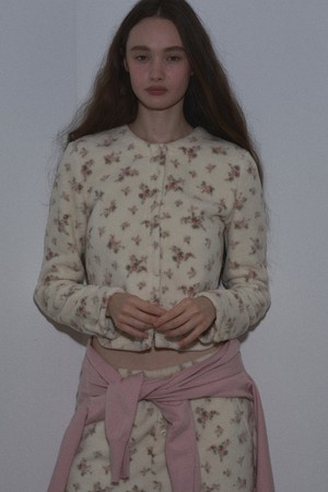 [26WINTER] FLOWER FLEECE CARDIGAN (CREAM)