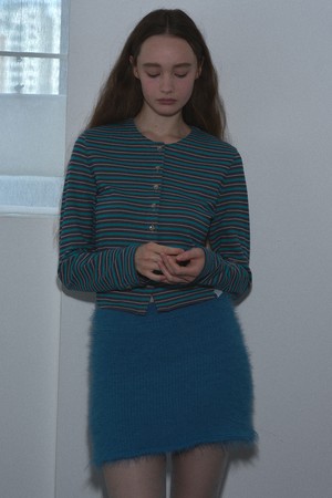 [26WINTER] HAIRY KNIT MINI SKIRT (BLUE)