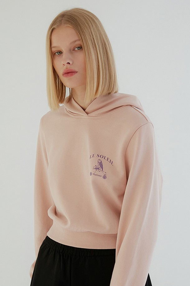 Le Soleil Matinee - 후디 - [21FW] Luster OWL Crop Hoodie[Pink]