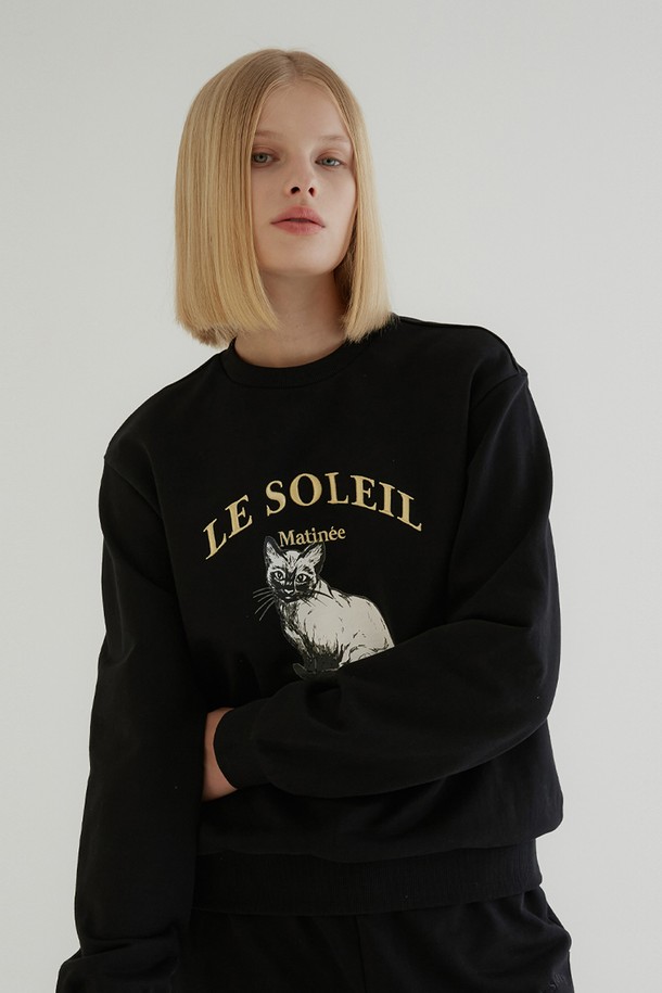 Le Soleil Matinee - 스웻셔츠 - [21FW] Luster Cat Sweat Shirt[Black]