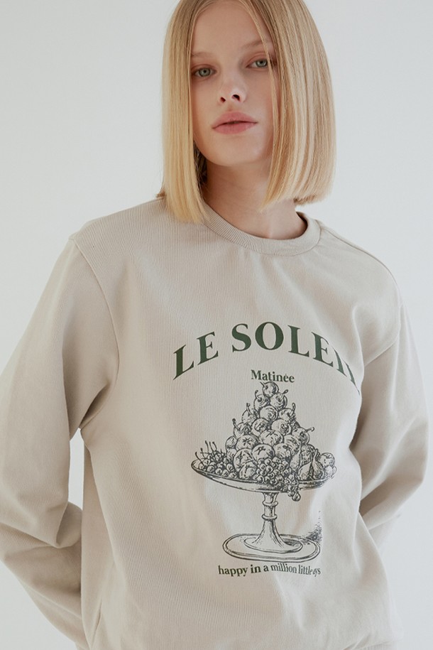 Le Soleil Matinee - 스웻셔츠 - [21FW] Super Soft Grape Sweat Shirt[Greige]