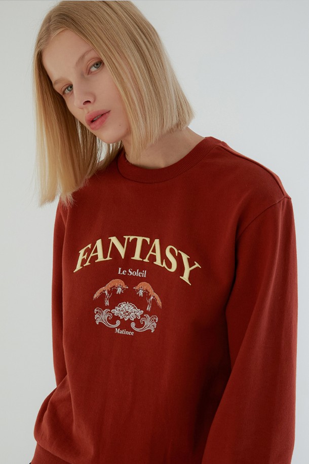 Le Soleil Matinee - 스웻셔츠 - [21FW] Super Soft Fantasy Fox Sweat Shirt[Brick]