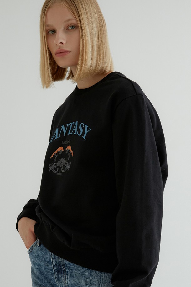 Le Soleil Matinee - 스웻셔츠 - [21FW] Super Soft Fantasy Fox Sweat Shirt[Black]