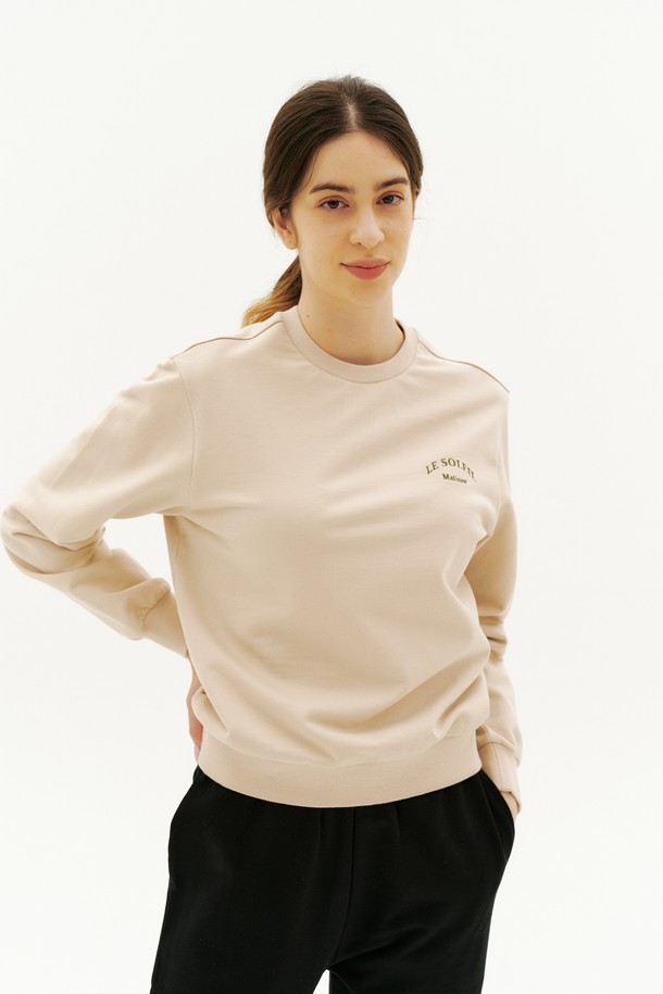 Le Soleil Matinee - 스웻셔츠 - [22SS] Luster Back Cat Sweat Shirt[BEIGE]