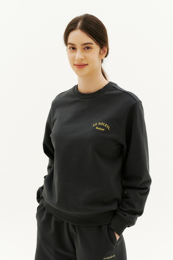 Le Soleil Matinee - 스웻셔츠 - [22SS] Luster Back Cat Sweat Shirt[CHARCOAL]