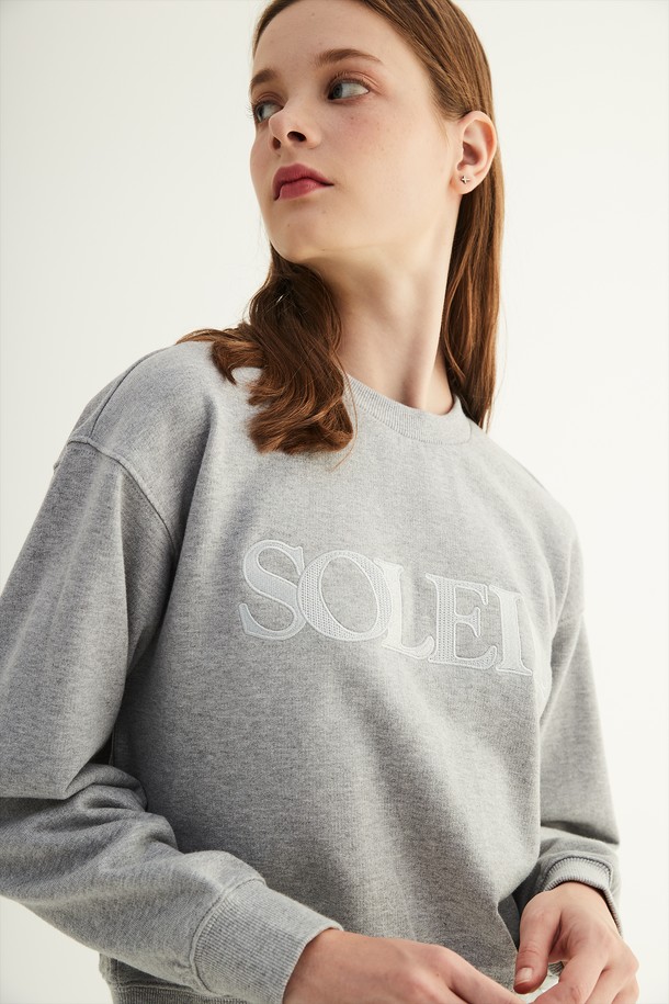 Le Soleil Matinee - 스웻셔츠 - [22FW] Luster Soleil Crop Sweatshirts [Melange Grey]