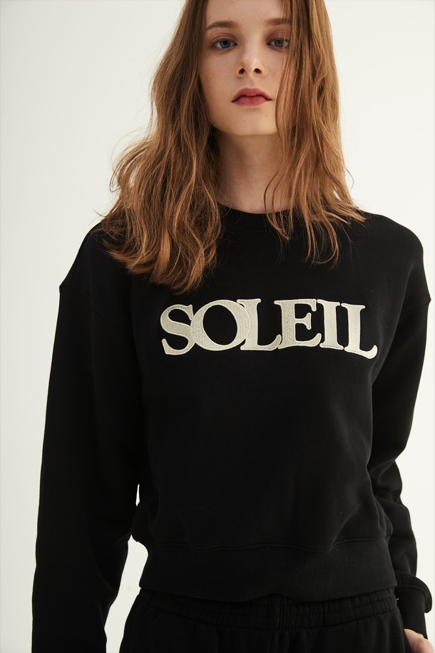 Le Soleil Matinee - 스웻셔츠 - [22FW] Luster Soleil Crop Sweatshirts [Black]