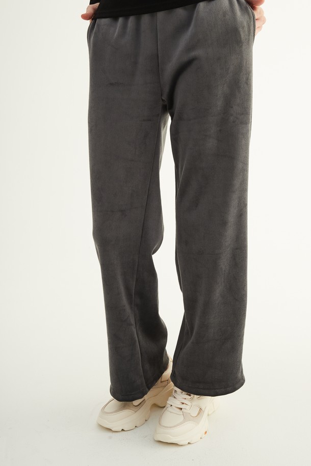 Le Soleil Matinee - 롱/미디팬츠 - [22FW] 8 Golgi Velour Straight Pants [Charcoal]