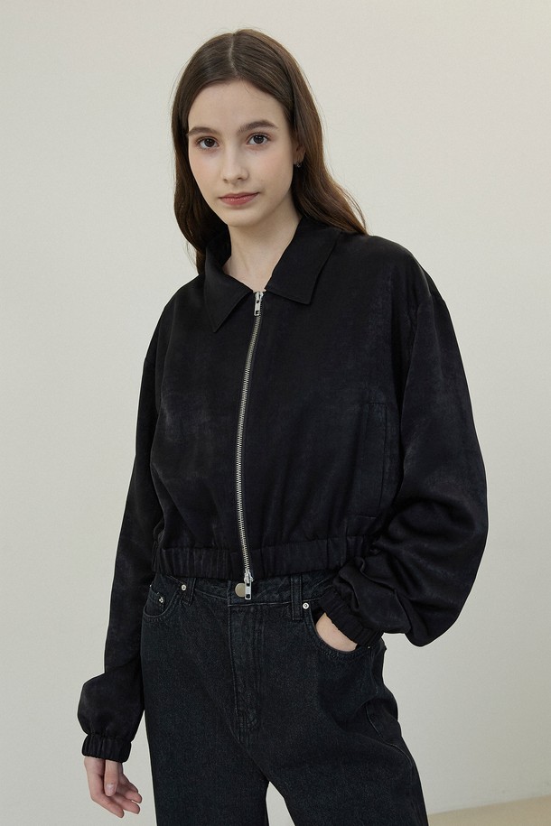 Le Soleil Matinee - 자켓 - Satin Black Crop Jacket [BLACK]