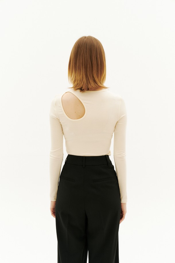 Le Soleil Matinee - 긴소매 티셔츠 - [22SS] Modal Ribbed Cut Out T-shirts[IVORY]