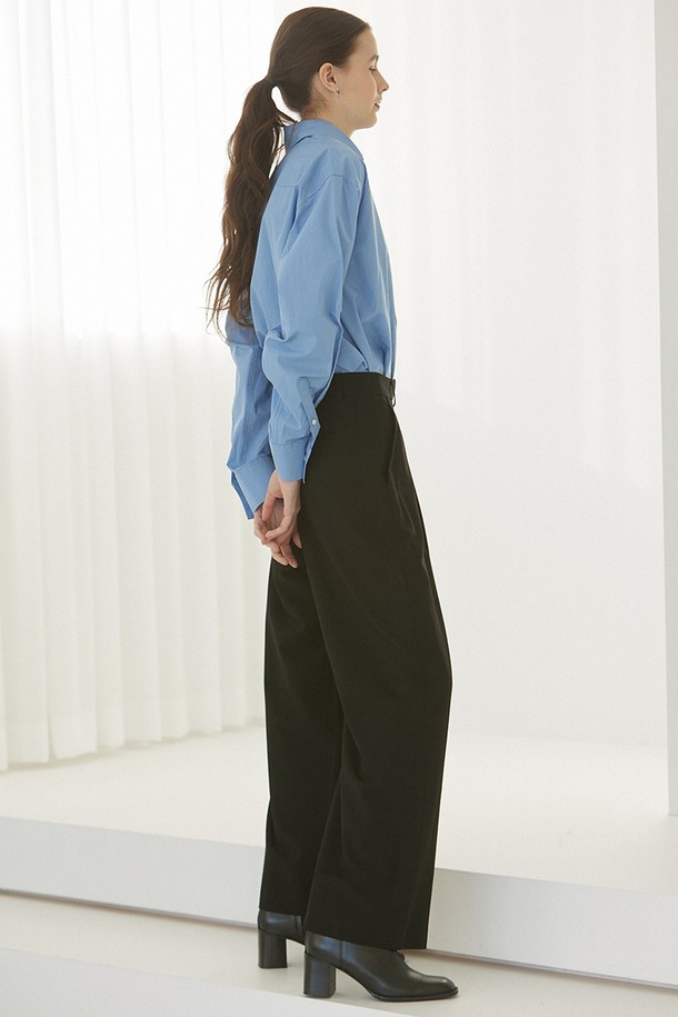 Le Soleil Matinee - 롱/미디팬츠 - Classic One Tuck Wide Span Slacks [BLACK]