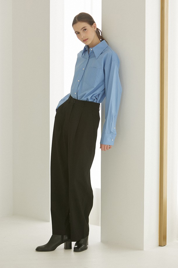 Le Soleil Matinee - 롱/미디팬츠 - Classic One Tuck Wide Span Slacks [BLACK]