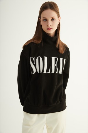 [22FW] Soleil Fleece Half Sweat Shirts [Black]