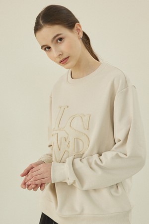 LSM Applique Standard Sweat Shirts [GREIGE]