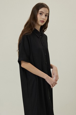 Half Midi Shirts One Piece [BLACK]