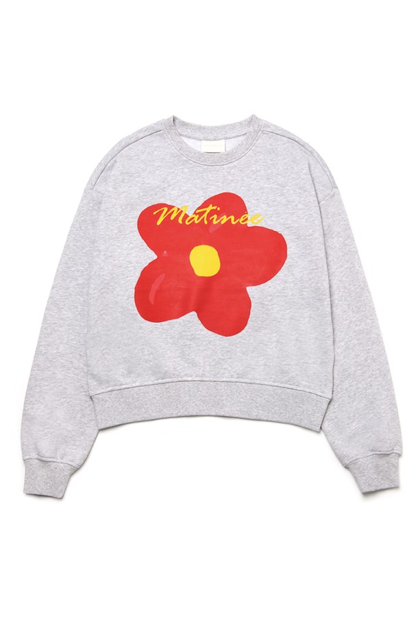 Le Soleil Matinee - 스웻셔츠 - [기모 옵션] Doodle Camellia Sweat Shirts [MELANGE GREY]