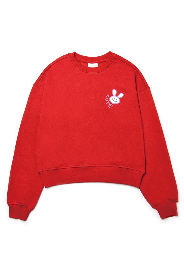 Le Soleil Matinee - 스웻셔츠 - [기모 옵션] Smiling Rabbit Sweat Shirts [RED]