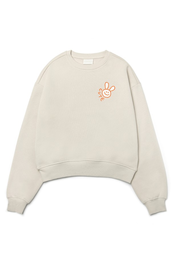 Le Soleil Matinee - 스웻셔츠 - [기모 옵션] Smiling Rabbit Sweat Shirts [GREIGE]