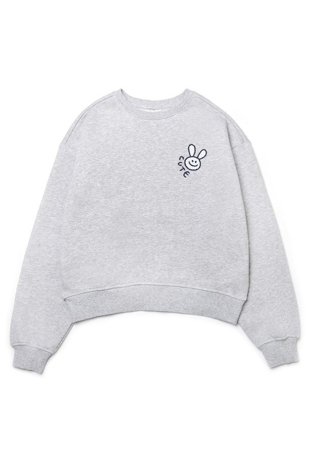 Le Soleil Matinee - 스웻셔츠 - [기모 옵션] Smiling Rabbit Sweat Shirts [MELANGE GREY]