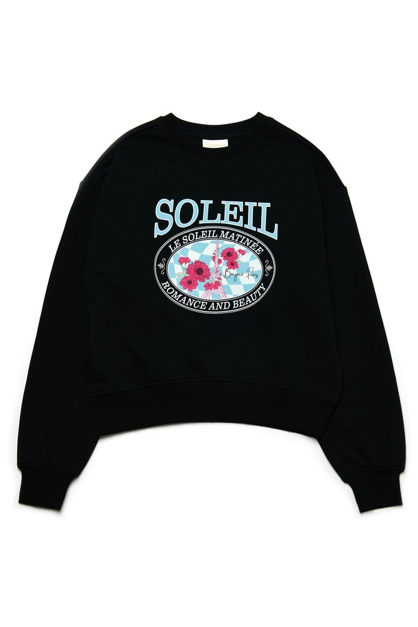 Le Soleil Matinee - 스웻셔츠 - [기모 옵션] Soleil Vintage Eiffel Sweat Shirts [BLACK]