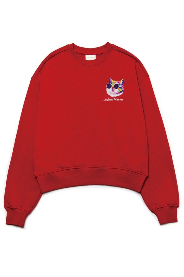 Le Soleil Matinee - 스웻셔츠 - [기모 옵션] Mini Fancy Kitty Sweat Shirts [RED]