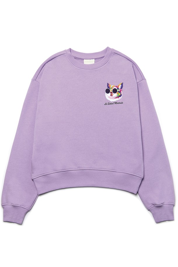 Le Soleil Matinee - 스웻셔츠 - [기모 옵션] Mini Fancy Kitty Sweat Shirts [LAVENDER]