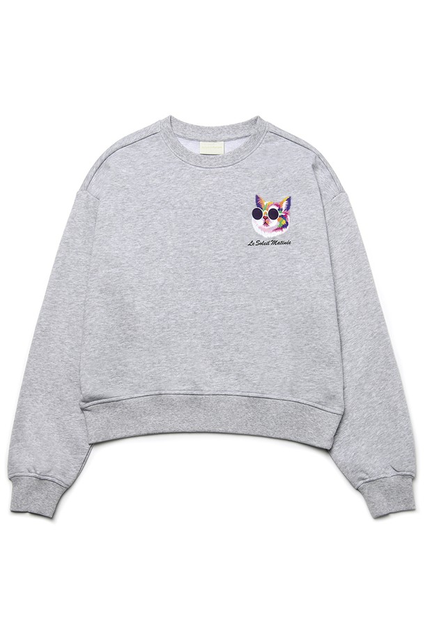 Le Soleil Matinee - 스웻셔츠 - [기모 옵션] Mini Fancy Kitty Sweat Shirts [MELANGE GREY]