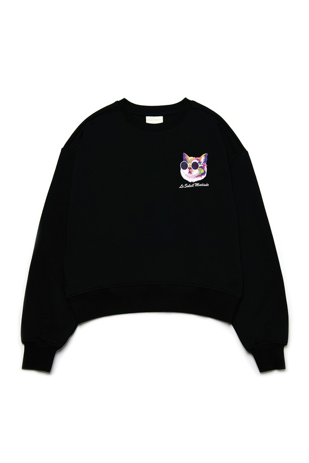 Le Soleil Matinee - 스웻셔츠 - [기모 옵션] Mini Fancy Kitty Sweat Shirts [BLACK]