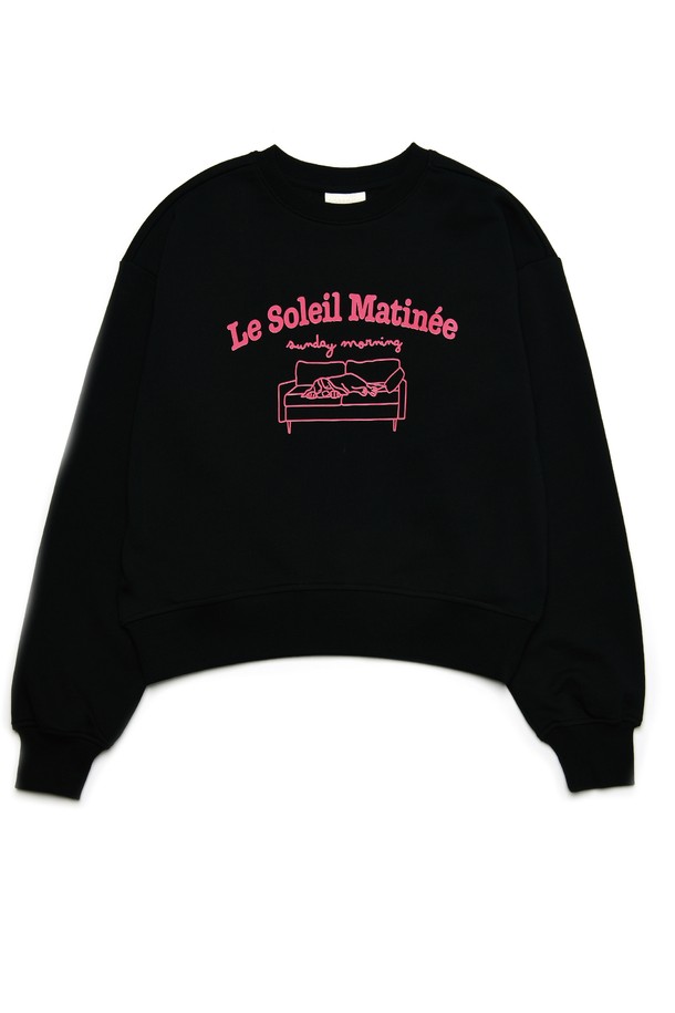 Le Soleil Matinee - 스웻셔츠 - [기모 옵션] Sleeping Puppy Sweat Shirts [BLACK]