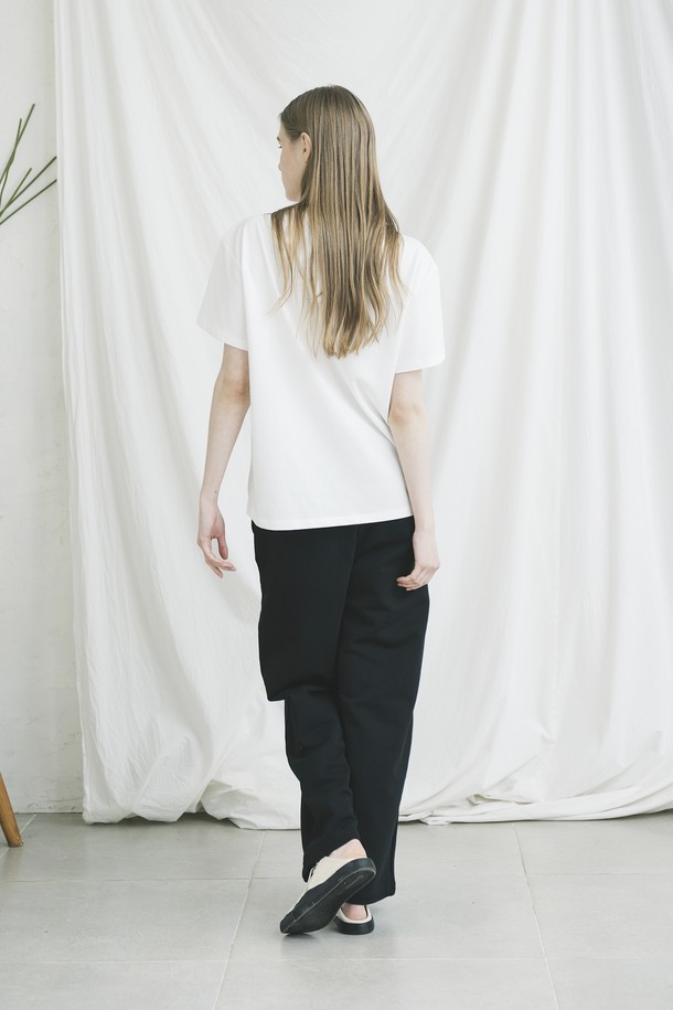 Le Soleil Matinee - 롱/미디팬츠 - Luster Semi Wide Banding Pants [BLACK]