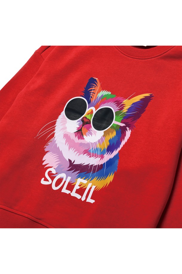 Le Soleil Matinee - 스웻셔츠 - [기모 옵션] Fancy Light Cat Sweat Shirts [RED]