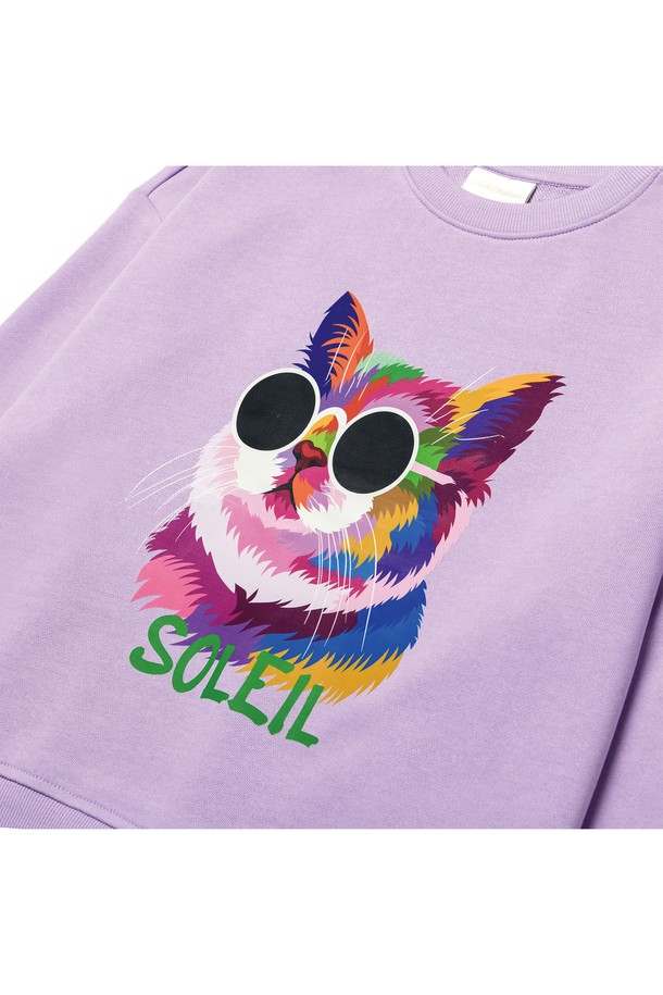 Le Soleil Matinee - 스웻셔츠 - [기모 옵션] Fancy Light Cat Sweat Shirts [LAVENDER]