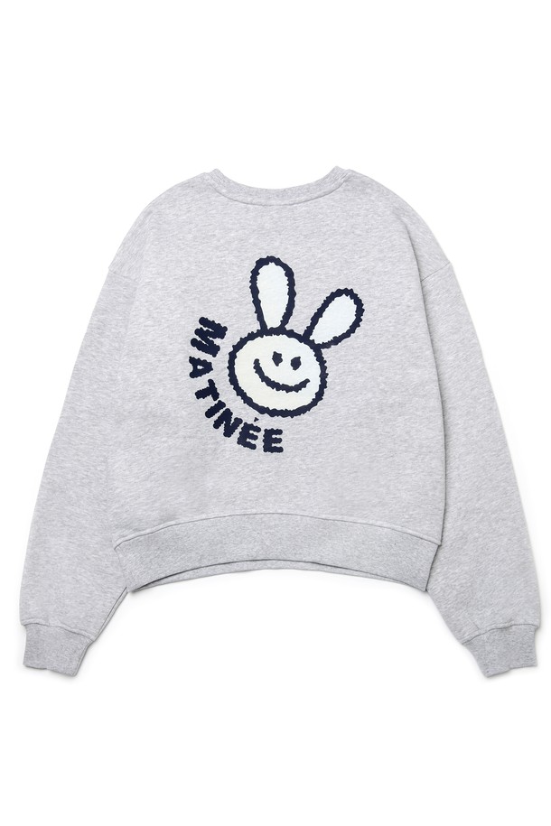 Le Soleil Matinee - 스웻셔츠 - [기모 옵션] Smiling Rabbit Sweat Shirts [MELANGE GREY]