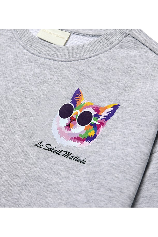 Le Soleil Matinee - 스웻셔츠 - [기모 옵션] Mini Fancy Kitty Sweat Shirts [MELANGE GREY]