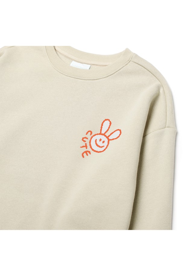 Le Soleil Matinee - 스웻셔츠 - [기모 옵션] Smiling Rabbit Sweat Shirts [GREIGE]