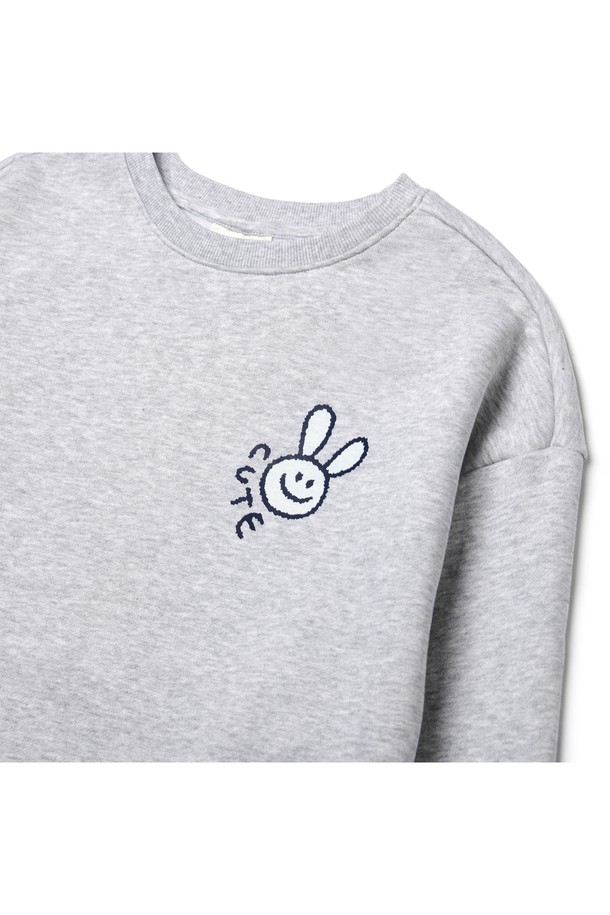 Le Soleil Matinee - 스웻셔츠 - [기모 옵션] Smiling Rabbit Sweat Shirts [MELANGE GREY]