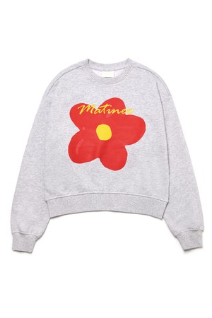 [기모 옵션] Doodle Camellia Sweat Shirts [MELANGE GREY]