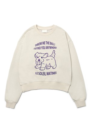 [기모 옵션] Catch Ball Puppy Sweat Shirts [GREIGE]