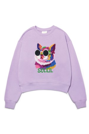 [기모 옵션] Fancy Light Cat Sweat Shirts [LAVENDER]