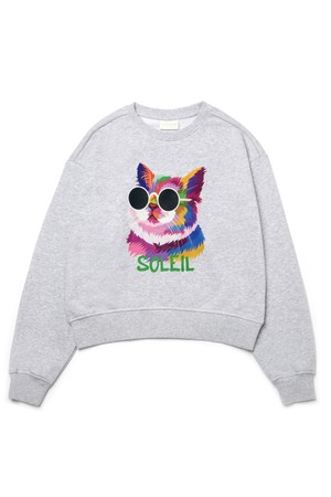 [기모 옵션] Fancy Light Cat Sweat Shirts [MELANGE GREY]