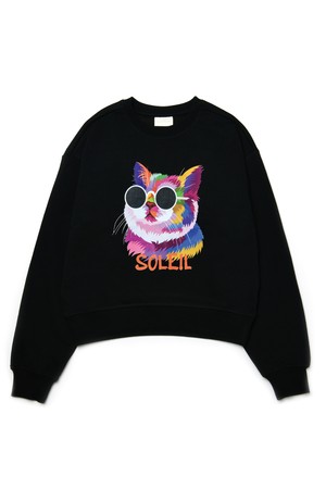 [기모 옵션] Fancy Light Cat Sweat Shirts [BLACK]