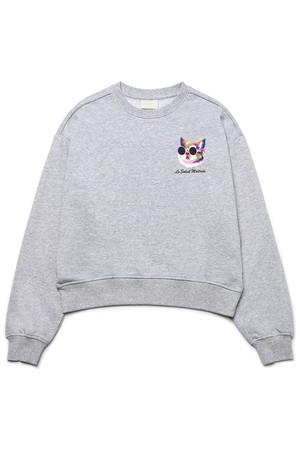 [기모 옵션] Mini Fancy Kitty Sweat Shirts [MELANGE GREY]