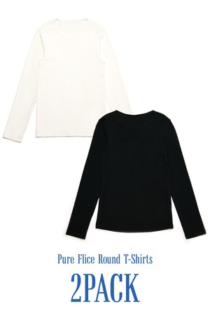 (1+1) Pure Flice Round T-Shirts [2COLOR]