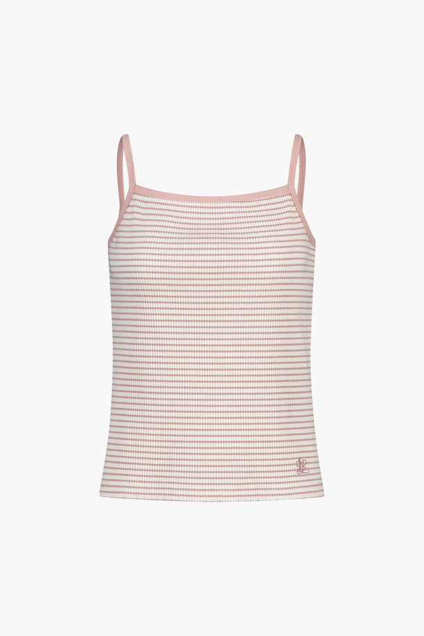 Le Soleil Matinee - 민소매티셔츠 - Women Ribbed Stripe Sleeveless [PINK]