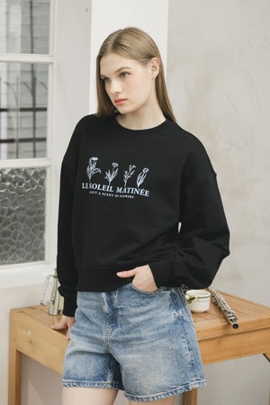 Four Flowers Sweat Shirts [BLACK]