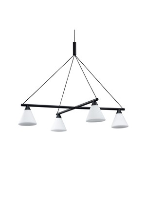 [아고] Probe Chandelier Glass Black